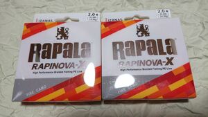 2個セット ラパラ ラピノヴァX カモカラー 150ｍ 2.0号 ファイヤー 新品 RAPINOVA-X カモパターン ファイヤーカモ シーバス タイラバ