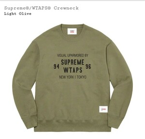 国内正規品　新品未使用　supreme wtaps crewneck light olive L シュプリーム　ダブルタップス　クルーネック　オリーブ