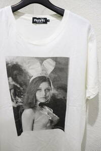 即決 HYSTERIC GLAMOUR ヒステリックグラマー × PLAYBOY プレイボーイ ラビットヘッド＆プレイメイト ガールフォトTシャツ メンズ S 白