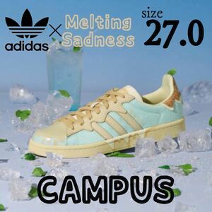 1円〜 新品 27cm キャンパス アディダス オリジナルス 希少 adidas originals CAMPUS スニーカー シューズ ベージュ 水色 箱有り コルク