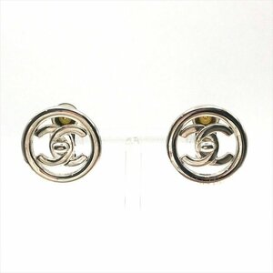 1円 美品 CHANEL シャネル ココマーク ラウンド ターンロック イヤリング アクセサリー シルバー a3227