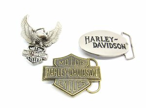 HARLEY DAVIDSON ハーレーダビットソン ベルト バックル シルバー 3点セット ∠UA10517