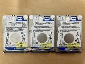 中古 ハードディスク 3台SET 500GB×3個 WD Western Digital ■SATA 2.5インチ_01