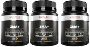 MUSASHI（ムサシ）ZMA+ 60カプセル x 3個セット　アスリート用 ミネラル 亜鉛 グネシウム マンガン