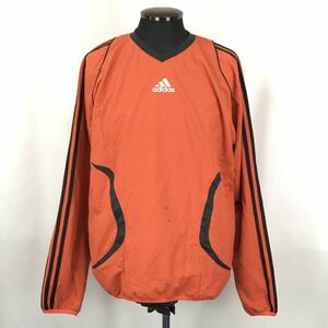 adidas/アディダス★プルオーバー長袖シャツ/サッカー【メンズL/オレンジ】◆BG829