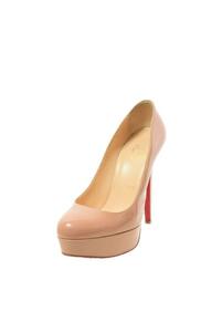 Christian Louboutin 120 エナメル パンプス 35.5 ピンクベージュ クリスチャンルブタン KL4CP2BC35