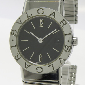 【中古】BVLGARI ブルガリブルガリ トゥボガス レディース 腕時計 クオーツ SS ブラック文字盤 BB262TS
