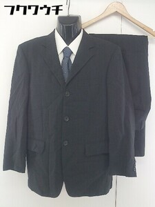 ◇ VISARUNO ビサルノ 背抜き 3B シングル ジャケット パンツ スーツ 上下 サイズ3-M チャコールグレー メンズ