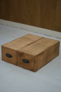 古家具　小引き出し　古道具 収納 無垢材 木箱 小物入れ アンティーク 2つセット