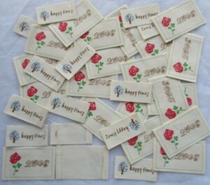 548◆Rose・Happy time◆コットンprintタグ　2種－計34個