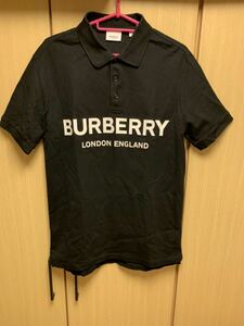 正規 20SS BURBERRY LONDON ENGLAND バーバリー by Riccardo Tisci ロゴ プリント 鹿子 ポロシャツ 黒 XS THTHAGAR129AM 8009497