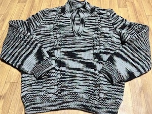 手編みニット/セーター/毛糸/長袖/Ｖネック/ハンドメイド/未使用品