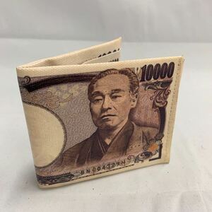 【送料無料】2つ折り財布 お金柄 お札柄 1万円札柄 福沢諭吉 