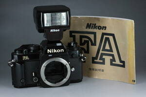 動作確認済み Nikon ニコン FA ブラック SB-23 取扱説明書付き フィルム 一眼レフ カメラ ストロボ発光OK #157