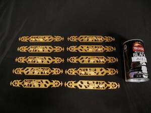長期保管品　本金メッキ金具　10枚　飾り金具　最高級仏壇用　2.3×15.2（た）3398　①　M