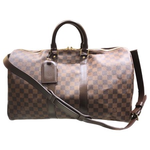 ルイ・ヴィトン LOUIS VUITTON キーポル・バンドリエール45 N41428 エベヌ ダミエキャンバス ボストンバッグ メンズ 中古