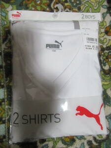 新品PUMAプーマ150サイズVネックシャツ2枚組セット1518円を即決激安620円