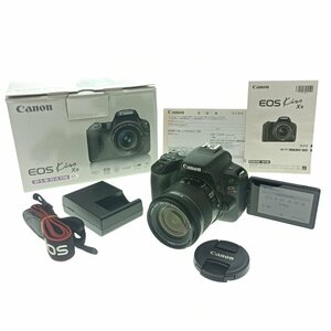 Canon キャノン デジタル一眼レフカメラ EOS kiss X9 イオス キス ボディ&レンズ EF-S 18-55mm 1:4-5.6 IS STM 箱付 光学機器 中古