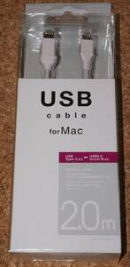 ☆新品☆ELECOM USB cable for Mac Type-c⇔micro-B ケーブル 2.0m ホワイト
