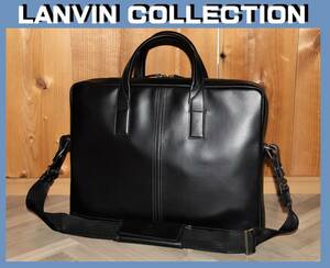 送料無料 特価即決【未使用】 LANVIN COLLECTION ★ レザービジネスバッグ A4 (サントル/牛革) ★ ランバン 税込定価5万600円 286502