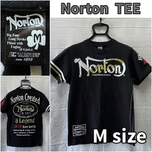 Norton MOTORCYCLE ノートン Tシャツ Mサイズ 刺繍 ロゴ