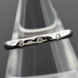 S2038【BSJBJ】CHANEL シャネル Pt950 ジョン パリジャン ダイヤモンド 3P リング 幅2.2mm #48 8号 プラチナ 指輪