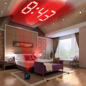 ♯0146♯デジタルアラーム付き時計,温度表示と時間の表示,家庭用時計,USB充電器.時計、デジタル、みやすい
