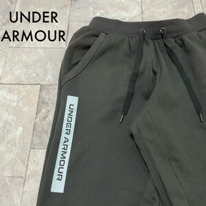 under armour アンダーアーマー sweat pants スウェットパンツ プリントロゴ 裏起毛 裾ドローコード 左ポケットジップ サイズM 玉SS1614