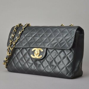 1円 美品 CHANEL シャネル デカマトラッセ 34 チェーンショルダーバッグ 2番台 92年製 ココマーク ブラック ゴールド 本革 鞄 ■db.k/cd.e