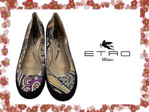 ★華麗★ETRO★ペイズリー柄フラット・パンプスEU36