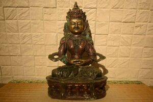 【GE】Z492【コレクター所蔵品】時代 銅仏坐像 /仏教美術 仏像 佛 銅製 銅器 美術 骨董品 時代品 美術品 古美術品