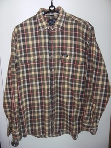 Spice Island２ポケット長袖トレッキングシャツ（黄・緑・ピンクのチェック）Lサイズ 490円即決