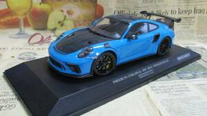 ★激レア絶版*世界111台*Minichamps PMA*1/18*Porsche 911 (991 II) GT3 RS Weissach Package 2019 マイアミブルー/ブラック