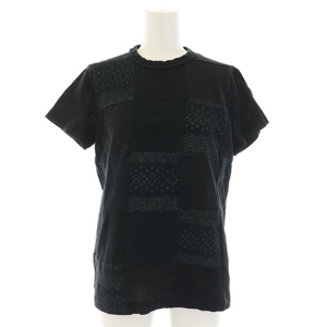 トリココムデギャルソン tricot COMME des GARCONS AD2003 04SS Tシャツ カットソー クルーネック 半袖 パッチワーク 黒 レディース