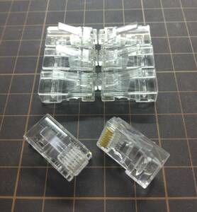 RJ45 LANコネクタ 8個 (非貫通型)　RJ45プラグ　モジュラープラグ