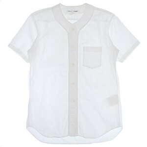 コムデギャルソン シャツ COMME DES GARCONS SHIRT コットン ベースボール ハーフスリーブ シャツ メンズ ホワイト sizeM S21076 [Y02982]