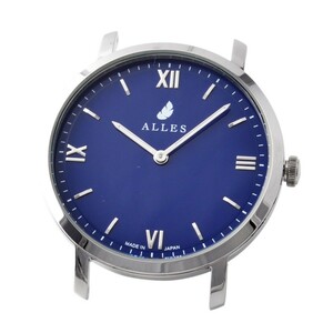 アレス 腕時計用ヘッド 日本製 クォーツ ローマインデックス シルバー×ネイビー 39mm ヘッドのみ ベルト別売り wwas391h01d06