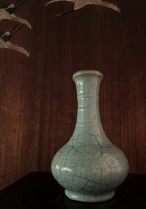 青磁 花瓶 中国 清代 古美術 骨董 収蔵品