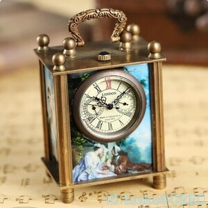 Lr2652: インテリア 置時計 機械式時計 ヴィンテージ アンティーク レトロ 装飾 時計 絵画 中世アート ヨーロピアン クロック 新品