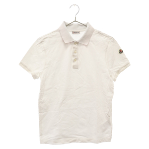 MONCLER モンクレール MAGLIA POLO MANICA CORTA 襟ロゴ入り半袖ポロシャツ ホワイト E20918305150