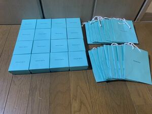 【中古品】TIFFANY ティファニー 保存袋 紙袋 ボックス 16個プラス紙袋17枚　セット売り