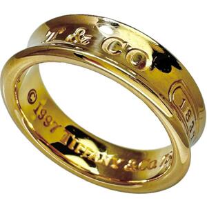 15号TIFFANY&Co./ティファニー リング・指輪 ナローリング1837 K18ゴールド 8.0g レディース