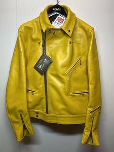 【44】美品 Lewis Leathers TightFit Cyclone HorseHide Yellow ルイスレザー タイトフィット サイクロン ホースハイド イエロー G2337