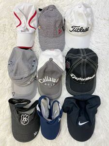 まとめ売り　お買い得　ゴルフキャップ　サンバイザー　9点　Titleist　Callaway GOLF　Kappa　TaylorMade　ルコック　ミズノ　業販　卸