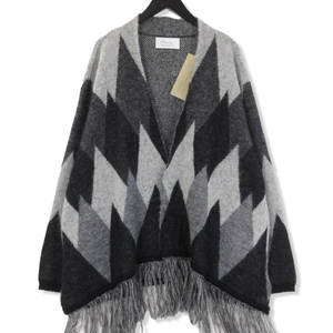 未使用 AZUMA アズマ モヘヤカーディガン 22AH-KN-01 MOHAIR ARGYLE CARDIGAN ブラック 黒 0 タグ付き 20018467