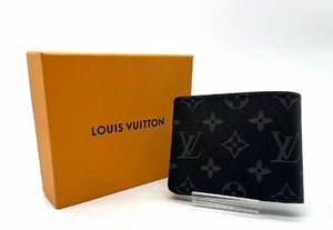 ●極美品 真贋OK LOUIS VUITTON ルイヴィトン エクリプス メンズ モノグラム ICチップ 箱あり 財布