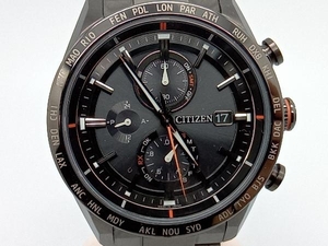 CITIZEN ATTESA 電波ソーラー 腕時計 AT815-62E ACT Line ブラック クロノグラフ チタン製 ベルト約20.5cm