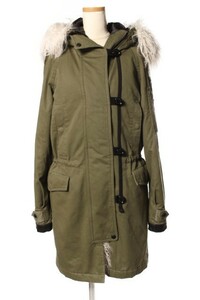 ダブルスタンダードクロージング ダブスタ DOUBLE STANDARD CLOTHING 17AW コート モッズ ファー付き 38 緑 グリーン /yo0425 レディース