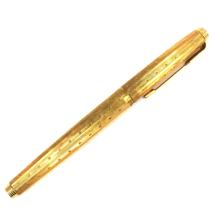 パーカー 20u 万年筆 ペン先14K 両用式 ゴールドカラー ドット柄 筆記用具 文房具 PARKER 現状品 QR053-278