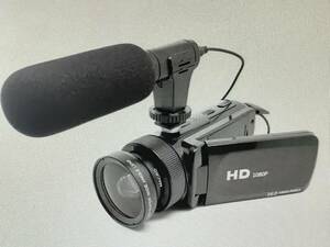 HDデジタルビデオカメラ1080P 、16倍デジタルズーム。内蔵充電リチウムバッテリー搭載。